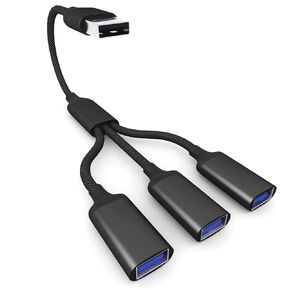 كبل فاصل USB 1 في 2 قدم ، USB 2.0 ذكر إلى سلك تمديد الإناث مزدوج ، بيانات مزدوجة+شاحن محول محول USB محول لجهاز الكمبيوتر المحمول ، الكمبيوتر/الكمبيوتر ، سطح المكتب ، لوحة المفاتيح/الماوس ، LED ، التلفزيون ، الطابعة ، Xbox/PS4/PS5