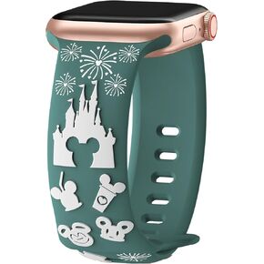 Cartoon 3D Embossed Band Compatible with Apple Watch Bands 40mm 38mm 44mm 45mm 41mm 42mm 49mm Women, Two-Tone Soft Silicone Sport Strap for iWatch Series 10 9 8 7 6 5 4 3 2 1 Ultra