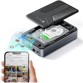 Yottamaster 1 Bay NAS Storage لـ 2.5 "SATA HDD/SSD ، وحدة المعالجة المركزية الرباعية ، منفذ 1GBE ، 1GB RAM DDR4 ، جهاز تخزين متصل بالشبكة لتخزين السحابة المنزلية والشخصية [DISKLINS]