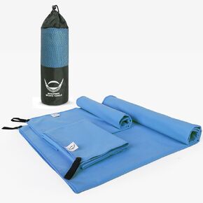 Microfiber Sports Towel, 3 Size in One Pack, Quick Dry,Soft,Highly-Absorbent,Lightweight,Easy-to-Carry, Perfect for Sports,Gym,Yoga,Beach,Swimming,Travel,Camping,Backpacking (Green)