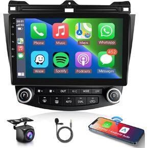 for Honda Accord 2003-2007 Android Car Radio Stereo 10.1 inch Capacitive HD Touch Screen Mirror Link GPS Navigation Head Unit with WiFi Bluetooth USB FM Car Audio Steering Wheel Controls in Saudi Arabia
