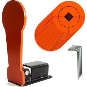 12" Pop-Up Target; Classic 3/8" Thick Reactive Steel Popper Free Standing Metal Auto Reset for Range Training- Complete Bullseye Stickers and Ground Stakes