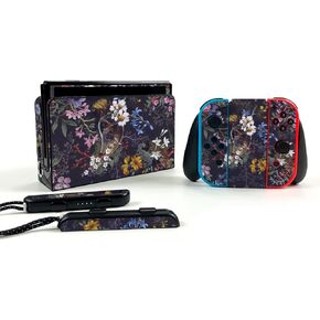 MightySkins Skin Compatible with Nintendo Switch OLED - Midnight Blossom | Protective, Durable, and Unique Vinyl Decal wrap Cover | Easy to Apply, Remove and Change Style | Made in The USA