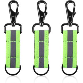Reflective Firefighter Keychain with Reflective Patch Holder Ring Heavy Duty Swivel Snap Hook Firefighter Gear Accessories for Running Cycling Walking Nighttime Purse Dog Collar 3 Pcs