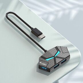 USB 3.0 Hub, 4-Port USB Hub, USB Splitter, USB Extender with Power Port for Laptop, PC, Xbox, Gamepad,Flash Drive, HDD, Console, Printer, Camera,Keyborad, Mouse,USB Fan