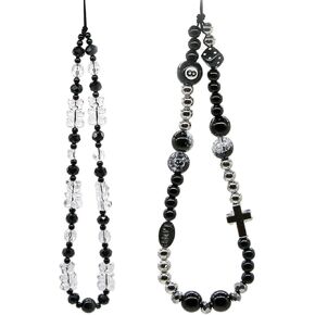 2 PCS Cute Phone Charm Keychains Crystal Beaded Bear Cell Charms Keychain Lanyard Charms Wrist Strap Phone Y2K Accessories for Bag Keychain Camera Pendants Decor