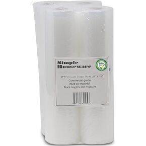 Simple Houseware Vacuum Sealer Bags 8'' x 25' Sous Vide Roll, 4-Pack