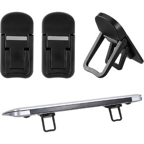 Keyboard Feet, 2 Pcs Portable Dual Tilt Angle Adjustment Foldable Laptop Riser, Mini Computer Keyboard Stand for Desk, Self-Adhesive Keyboard Feet for Most Keyboards (Black, ABS, 22.5g)
