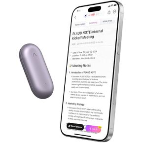 AI Voice Recorder, PLAUD NotePin Voice Recorder, App Control, AI Notetaker, AI Transcribe & Summarize, Support 112 Languages, 64GB Memory, Audio Recorder for Lectures, Meetings, Sunset Purple