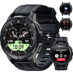 OUKITEL BT10 Military Smart Watch for Men (Answer/Make Call), 5ATM Waterproof Fitness Tracker Smartwatch, 1.43" AMOLED HD Display, 123+ Sport Modes, 24H Health Monitor for iOS/Android