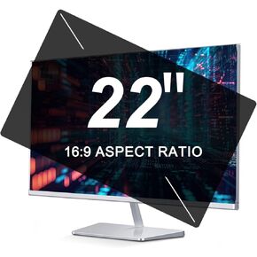 Computer Privacy Screen Filter for 22 Inch - WxH: 19.17In X 10.78In 16:9 Widescreen Monitor, Suitable for Various Brand Monitor Privacy Shield - Anti Spy - Anti-Glare - Anti Blue Light
