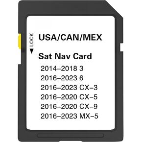 بطاقة SD للملاحة بنظام تحديد المواقع العالمي (GPS) متوافقة مع خرائط 2014-2023 3/6 / CX-3 / CX-5 / CX-9 / MX-5، الولايات المتحدة الأمريكية/CAN/MEX