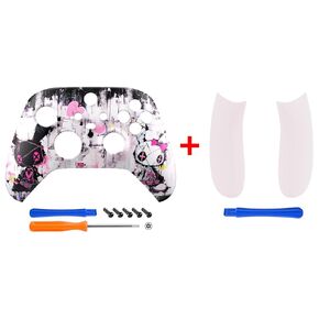eXtremeRate Lovely Punky Bunny Patterned Shell + Replacement Left Right Side Rails for Xbox Series X/S Controller