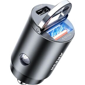 65W USB C Car Charger Fast Charging，12V USB Outlet Accesorios para Carro，Compact Cigarette Lighter Adapter，Car Phone Charger for iPhone/16/15/14/13/12 Samsung S25 S24 S23Google Android