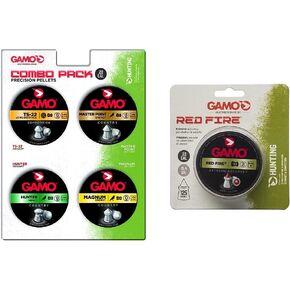 Gamo Air Rifle Pellet Combo Pack (.22 Caliber) | RED FIRE .22 Caliber Pellets