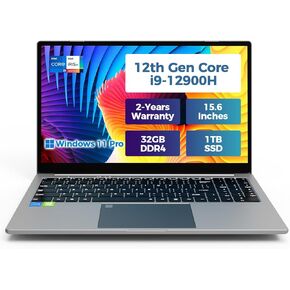 Laptop Computer, Core i9-12900H, 32GB RAM, 1TB NVMe SSD, 15.6-Inch FHD 1080P Display, Windows 11 Pro, WiFi 6/BT5.2/Backlit Keyboard/Fingerprint/Mouse&Mouse pad Included/for Business &Gaming