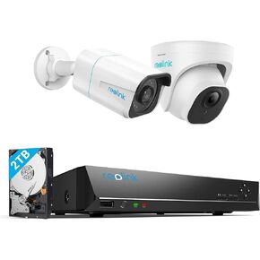 REOLINK 4K PoE NVR 8 Channel Pre-Installed 2TB HDD, 4K Ultra HD PoE Outdoor Security Cameras with Smart Detection, RLN8-410 NVR Bundle with RLC-810A and RLC-820A