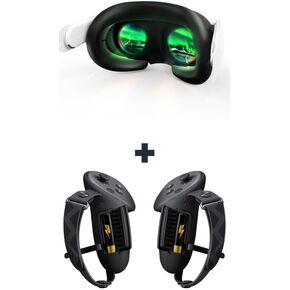 AMVR Upgraded Controller Grips Cover & Face Cover Compatible with Meta/Oculus Quest 3 Accessories