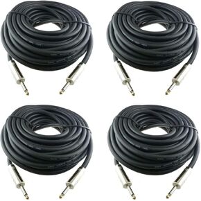 2 Pack 50 Feet + 2 Pack 25 Feet 1/4 to 1/4 Speaker Cables