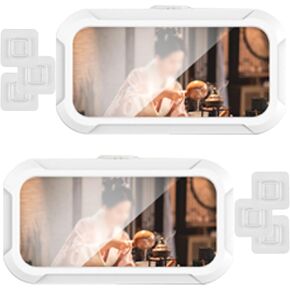 Hynhsun360° Rotatable Retractable Adjustable Shower Phone Case Holder,Pack of 2，Anti-Fog HD & Sensitive Screen,Wall Mounted Phone Holder for Bathroom Mirror Bathtub Kitchen, for 4-7" Phones, White
