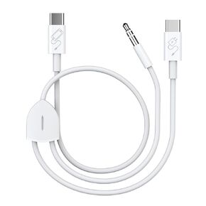 USB C to 3.5mm Audio Cable with PD Charging, 2 in 1 Design Supports Charge and Play Audio Simultaneously, Works with iPhone 15 Series iPad Pro and Many Other USB C Devices (4ft)