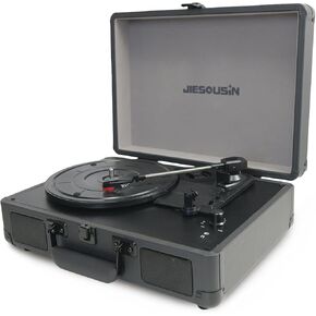 Vinyl Record Players, 3-Speed Bluetooth Portable Suitcase Record Player with Built-in Speakers, Headphone, AUX-in, RCA Line Vinyl Players for Entertainment and Home Decoration