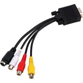 VGA SVGA S Video 3 AV TV Adapter Converter Cable for PC Laptop