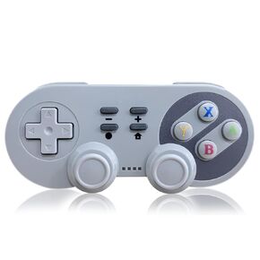 Wireless SNES Controller for Nintendo switch, Wireless SNES Switch Controller Compatible with Nintendo Switch/Switch OLED/PC with 400mAh Built-in Battery, Dual Vibration, Turbo&Auto Turbo, Gray