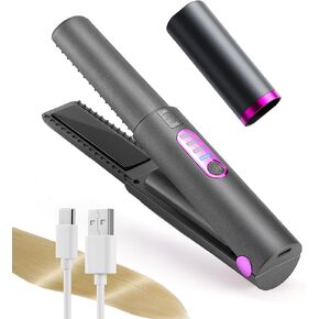JMFONE Portable Cordless Hair Straightener,Travel Flat Iron for Hair, USB-C Rechargeable Ceramic Mini Flat Iron with 5000mA Battery Quick Heat & 3 Adjustable Temp