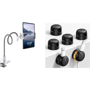 Lamicall Rotatable Cable Clips + Gooseneck Tablet Holder