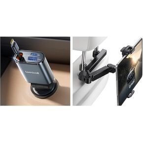 Lamicall Retractable Car Charger + Car Headrest Tablet