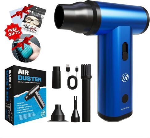 Cordless Electic Air Air Duster Mini Blower Turbo Turbo Gun ، 150000 دورة في الدقيقة لوحات مفاتيح نظيفة ، أجهزة الكمبيوتر ، لوحات المفاتيح ، ألعاب ، تجفيف السيارات ، تجفيف الحيوانات الأليفة ، الشواء ، التخييم ، استبدال الهواء المعلب ، مثالي للهدايا in Saudi Arabia