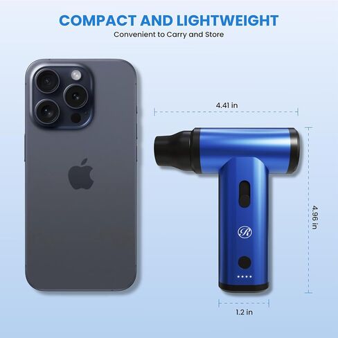 Cordless Electic Air Air Duster Mini Blower Turbo Turbo Gun ، 150000 دورة في الدقيقة لوحات مفاتيح نظيفة ، أجهزة الكمبيوتر ، لوحات المفاتيح ، ألعاب ، تجفيف السيارات ، تجفيف الحيوانات الأليفة ، الشواء ، التخييم ، استبدال الهواء المعلب ، مثالي للهدايا in Saudi Arabia