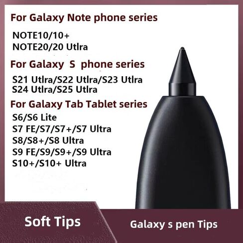 10 PCS Galaxy s Pen Soft Tips/Nibs Compatible with Samsung Galaxy Tab S10/S9/S8/S7/S6Lite/S6,Galaxy S24 Ultra/S23 Ultra/S22 Ultra,N20 Ultra/N10 Soft Tips All Version with Tools (Soft Tips) in Kuwait
