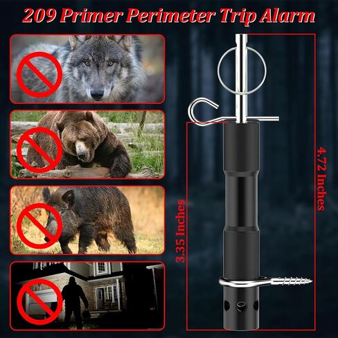 Perimeter Trip Alarm,Camp Security Perimeter Trip Wire Alarm,Early Warning Security System for Camping Hiking and Property Safety/Bear Deterrent,Use 209 Primers (2 Packs Green) in Kuwait