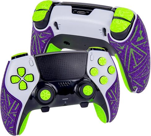 أشرطة قبضة Talongames Controller متوافقة مع حافة Dualsense PS5 ، شريط النخبة ، شريط مضاد للانزلاق ، متوافق مع PlayStation 5 Grips ، نص متعدد ، تهوية العرق ، مجموعة الجلد (الأرجواني والأخضر) in Saudi Arabia