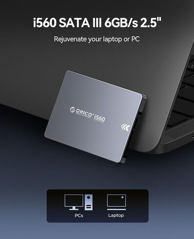 ORICO i560 SATA SSD 256GB, 2.5" SATA III 6Gb/s SSD, up to 480MB/s, 3D NAND Internal Solid State Drive with Aluminum Shell, Upgrade Laptop PC and Desktops in Saudi Arabia