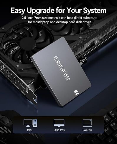 ORICO i560 SATA SSD 256GB, 2.5" SATA III 6Gb/s SSD, up to 480MB/s, 3D NAND Internal Solid State Drive with Aluminum Shell, Upgrade Laptop PC and Desktops in Saudi Arabia