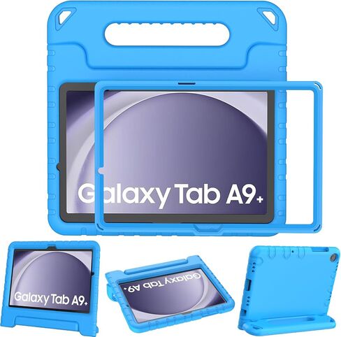 علبة LTROP Kids لـ Samsung Galaxy Tab A9+ Plus 2023 (SM-X210/X216/X218) 11 بوصة ، واقي شاشة مدمج ، ومقبض مقبض قابل للتحويل صدمية Tab Galaxy Tab A9 بالإضافة إلى غطاء الحالة ، الأزرق in Kuwait