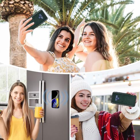 Asuwish Phone Case for Samsung Galaxy Note 9 Zipper Wallet Magnetic Detachable Cell Cover with Screen Protector Crossbody Lanyard Strap Flower Flip Card Holder Slot Note9 Not S9 Women Men Dark Green in Saudi Arabia