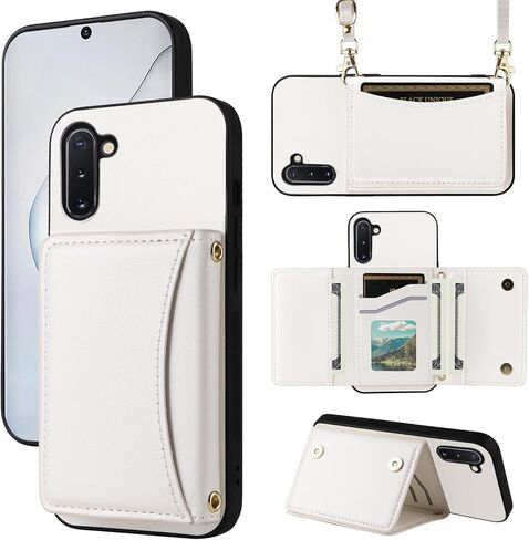 Wallet Case for Samsung Galaxy Note 10 5G with Crossbody Strap Premium PU Leather Card Holder Shockproof Heavy Duty Full Body Cell Phone Cover for Note10 Notes 10s Ten Not S10 Women Men Purple in Kuwait