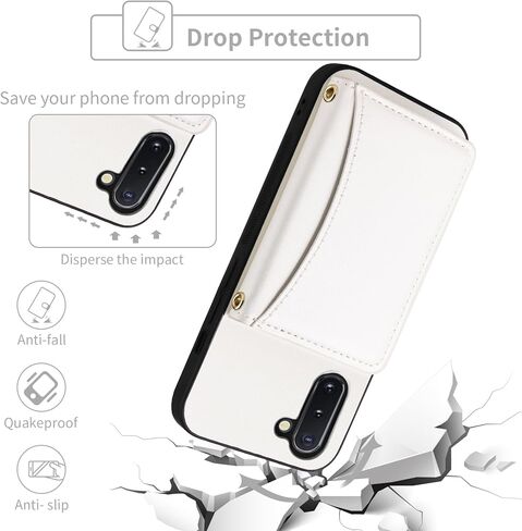 Wallet Case for Samsung Galaxy Note 10 5G with Crossbody Strap Premium PU Leather Card Holder Shockproof Heavy Duty Full Body Cell Phone Cover for Note10 Notes 10s Ten Not S10 Women Men Purple in Kuwait