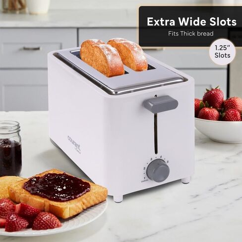 Courant 2-Slice Toaster Cool Touch with Extra Wide Slots For Bread, Bagels & Waffle with 6 Adjustable Shade Settings, Crumb Tray & Cancel Function Extra-Lift Feature, compact Design – Red in Kuwait