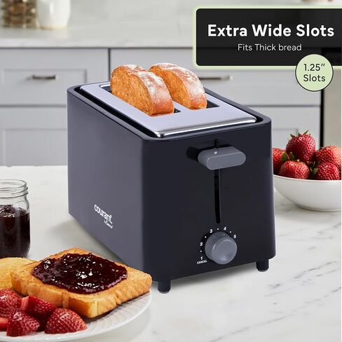Courant 2-Slice Toaster Cool Touch with Extra Wide Slots For Bread, Bagels & Waffle with 6 Adjustable Shade Settings, Crumb Tray & Cancel Function Extra-Lift Feature, compact Design – Red in Kuwait