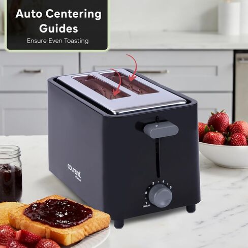 Courant 2-Slice Toaster Cool Touch with Extra Wide Slots For Bread, Bagels & Waffle with 6 Adjustable Shade Settings, Crumb Tray & Cancel Function Extra-Lift Feature, compact Design – Red in Kuwait