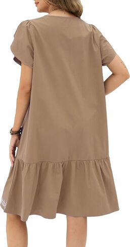 LauraKlein Summer Floral Embroidered Dress for Women Mexican Ruffled Sleeve Boho Women Dresses Peasant Casual Dress in Saudi Arabia
