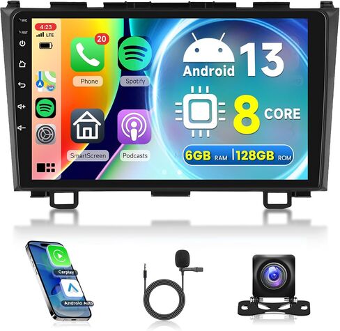 راديو ستيريو للسيارة Android 13 لسيارة Honda CRV 2007 2008 2009 2010 2011 ملاحة GPS، شاشة لمس ريمودي 9 بوصة راديو سيارة بلوتوث iOS/Android Mirror Link FM/RDS WiFi EQ SWC + كاميرا احتياطية AHD in Saudi Arabia
