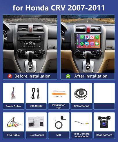 راديو ستيريو للسيارة Android 13 لسيارة Honda CRV 2007 2008 2009 2010 2011 ملاحة GPS، شاشة لمس ريمودي 9 بوصة راديو سيارة بلوتوث iOS/Android Mirror Link FM/RDS WiFi EQ SWC + كاميرا احتياطية AHD in Saudi Arabia