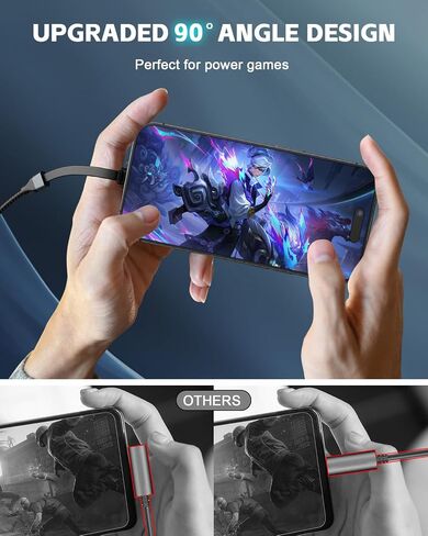 كابل USB إلى USB C 3.3 قدم ، 60W USB A إلى USB C كبل الشحن السريع ، الزاوية اليمنى USB C CORD NYLON من أجل iPhone 16/15 ، iPad Pro ، Samsung Galaxy S21/S22/S23/S24 ، Note 20 10 ، Pixel 8 ، Nintendo إلخ. in Kuwait