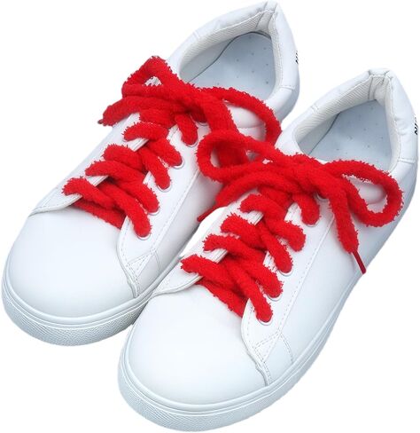 Puffy ShoeLaces Flat Fuzzy Shoe Laces For Sneakers Shoe Decoration in Kuwait